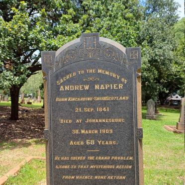 NAPIER Andrew 1841-1909
