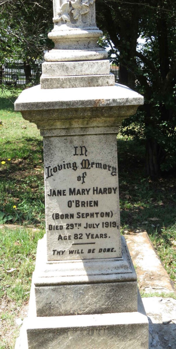 O'BRIEN Jane Mary Hardy nee SEPHTON -1919