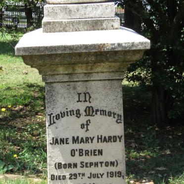 O'BRIEN Jane Mary Hardy nee SEPHTON -1919