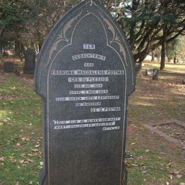 POSTMA Fransina Magdalena nee DU PLESSIS 1864-1909