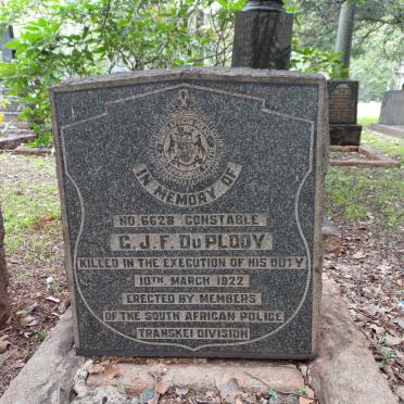 PLOOY G.J.F., du -1922