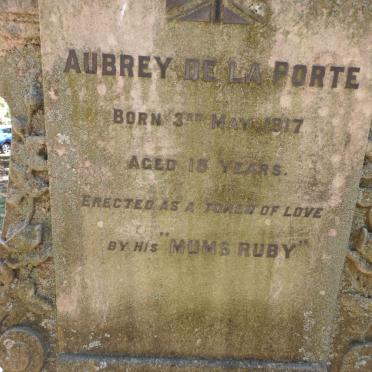 PORTE Aubrey, de la 1917-