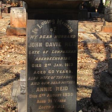 REID John Davie -1913 &amp; Annie -1930