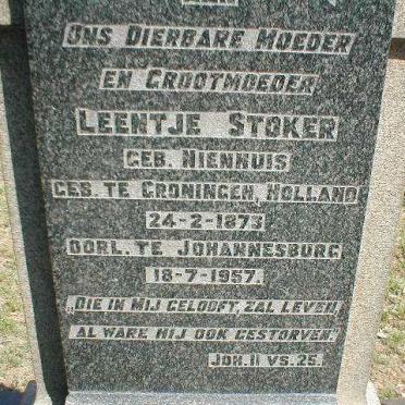STOKER  Leentje geb. NIENHUIS 1873-1957