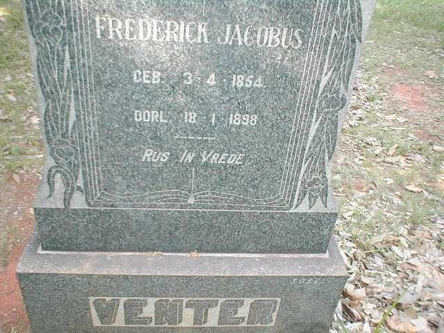 VENTER Frederick Jacobus 1854-1898