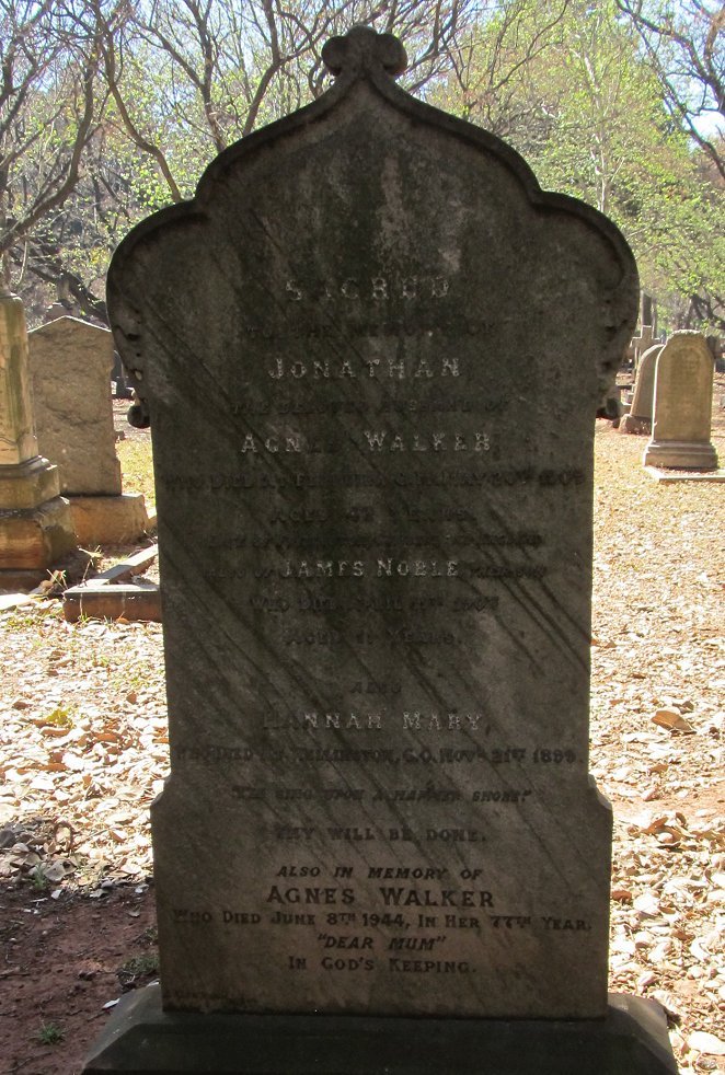 WALKER Jonathan -1909 &amp; Agnes -1944 :: WALKER James Noble -1907 :: WALKER Hannah May -1899