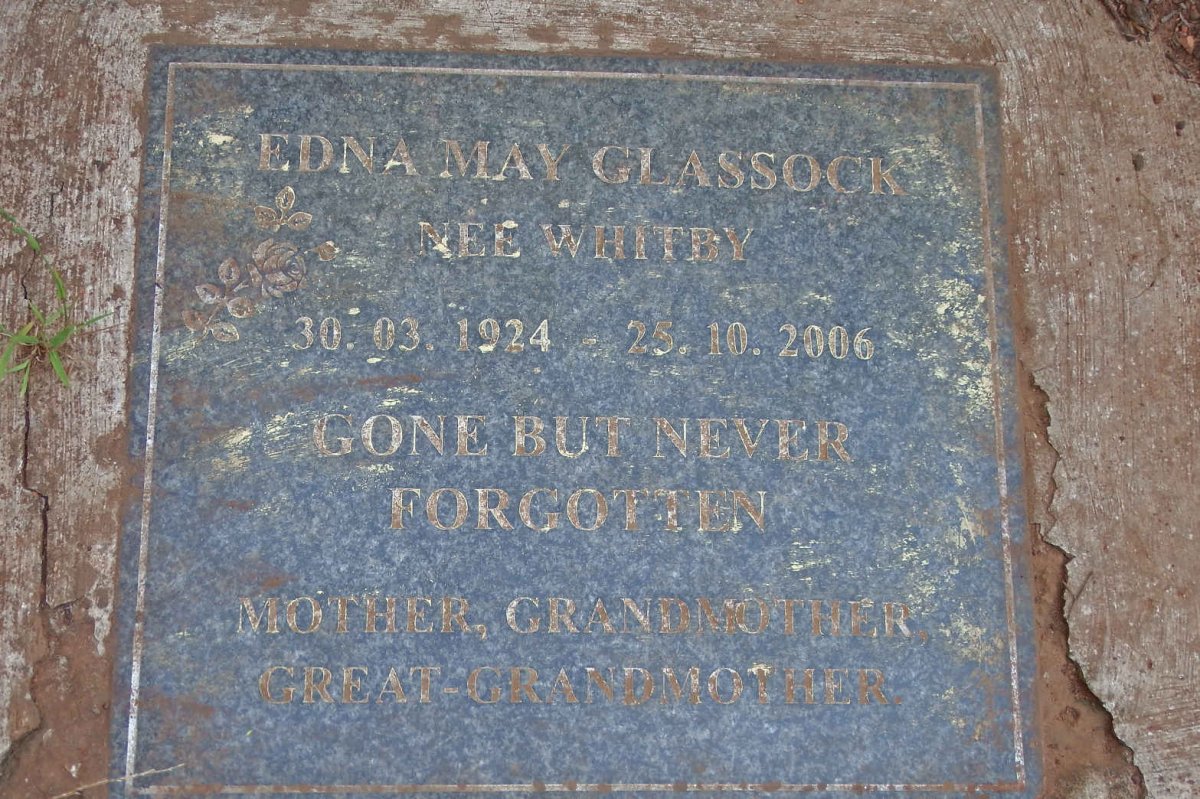 GLASSOCK Edna May nee WHITBY 1924-2006