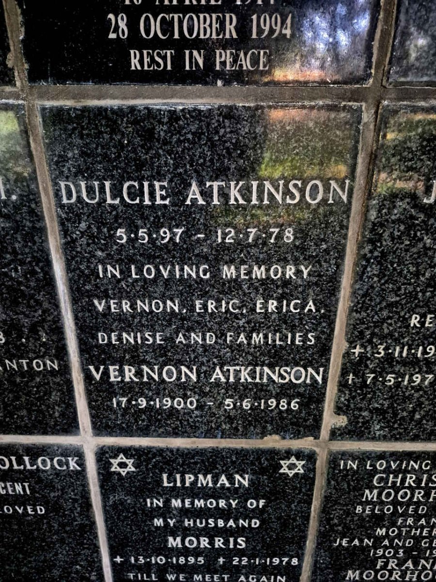 ATKINSON Vernon 1900-1986 & Dulcie 1897-1978