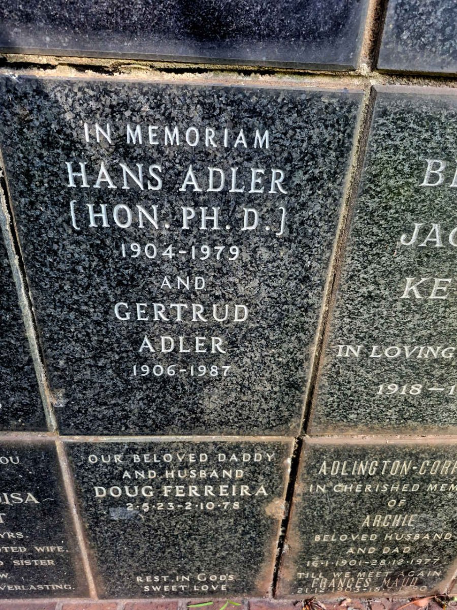 ADLER Hans 1904-1979 & Gertrud 1906-1987