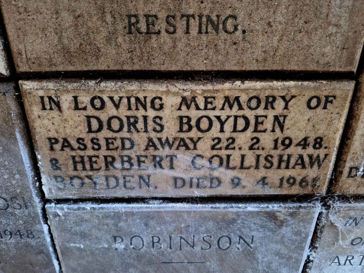 BOYDEN Herbert Collishaw -1961 & Doris -1948