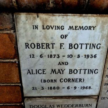 BOTTING Robert F. 1873-1936 & Alice May CORNER 1880-1968