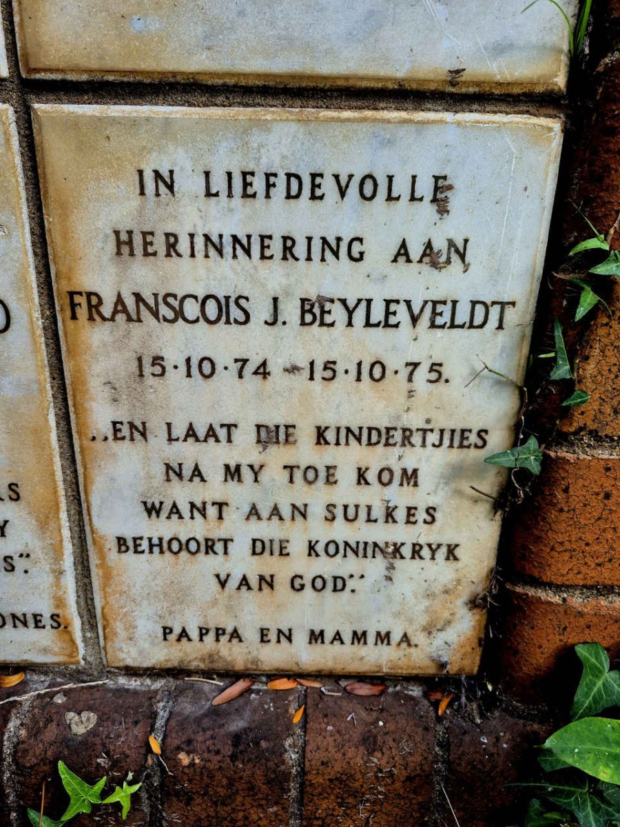 BEYLEVELDT Franscois J. 1974-1975