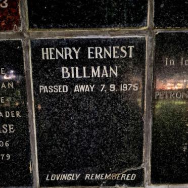 BILLMAN Henry Ernest -1975