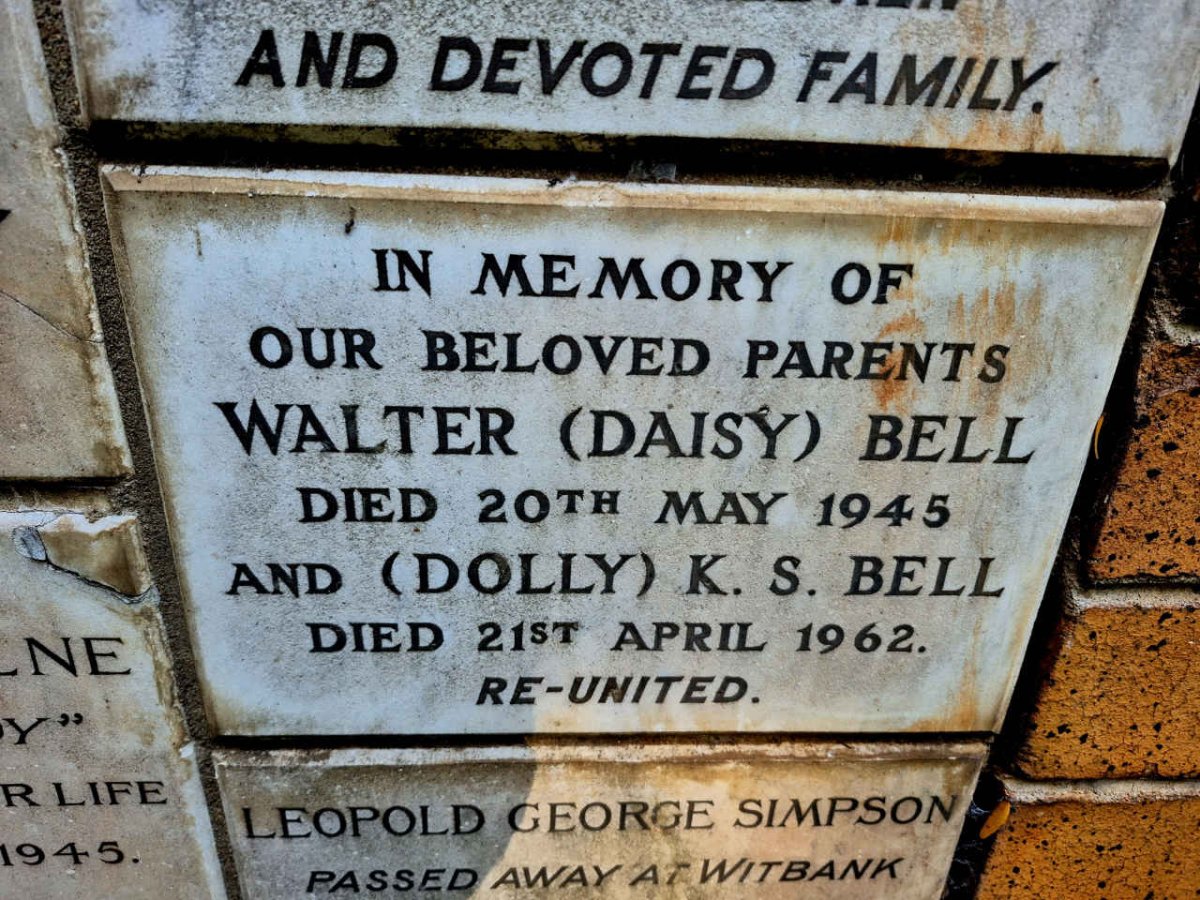 BELL Walter -1945 & K.S. -1962
