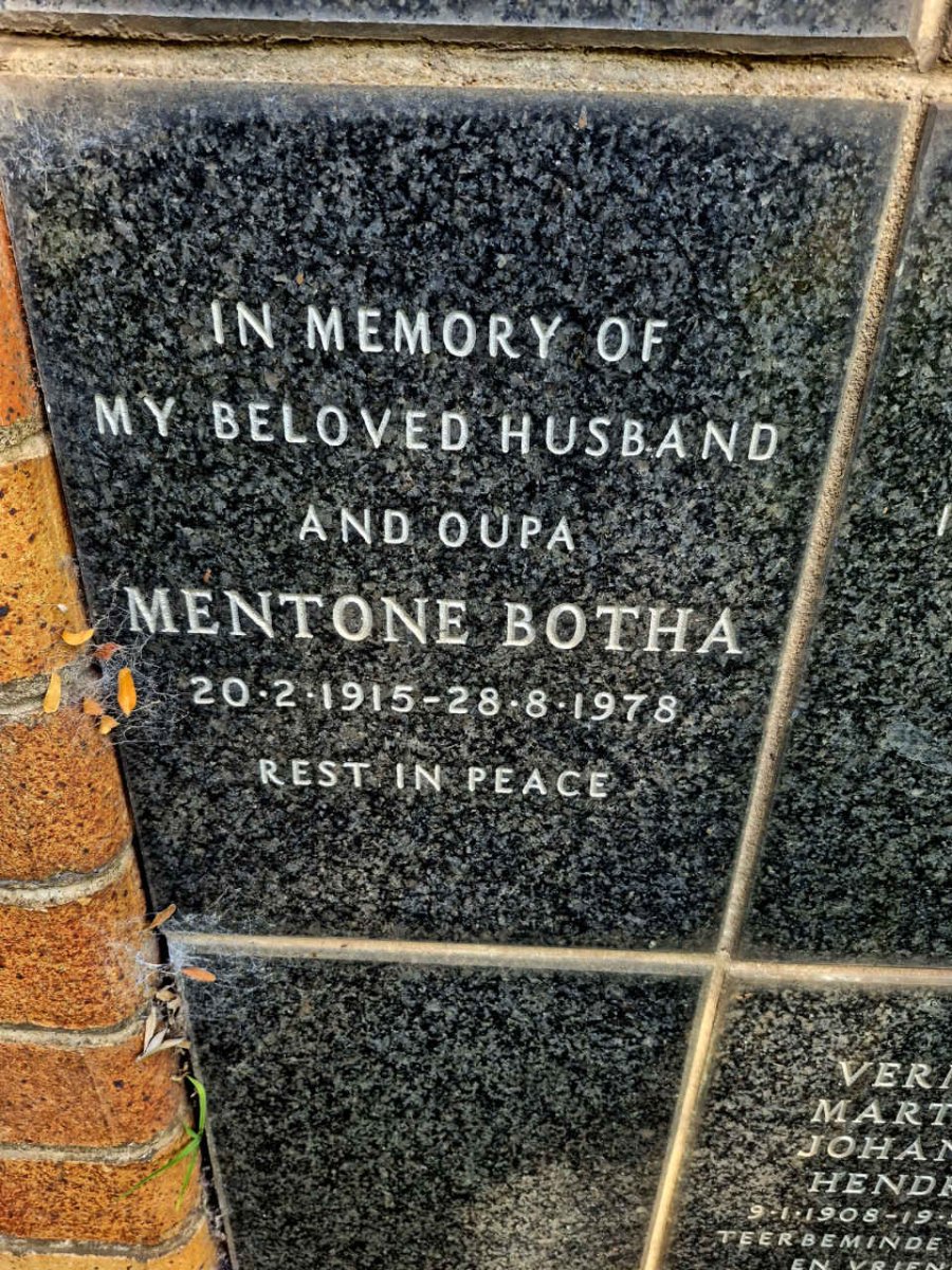 BOTHA Mentone 1915-1978