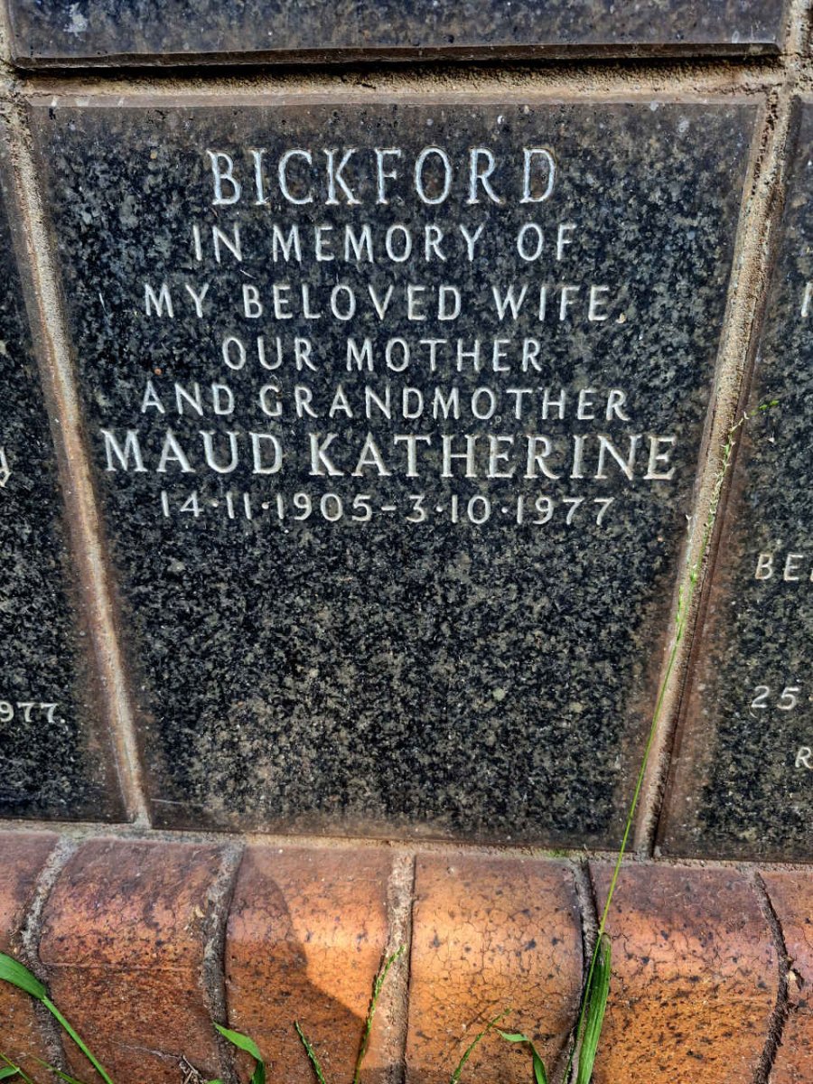BICKFORD Maud Katherine 1905-1977