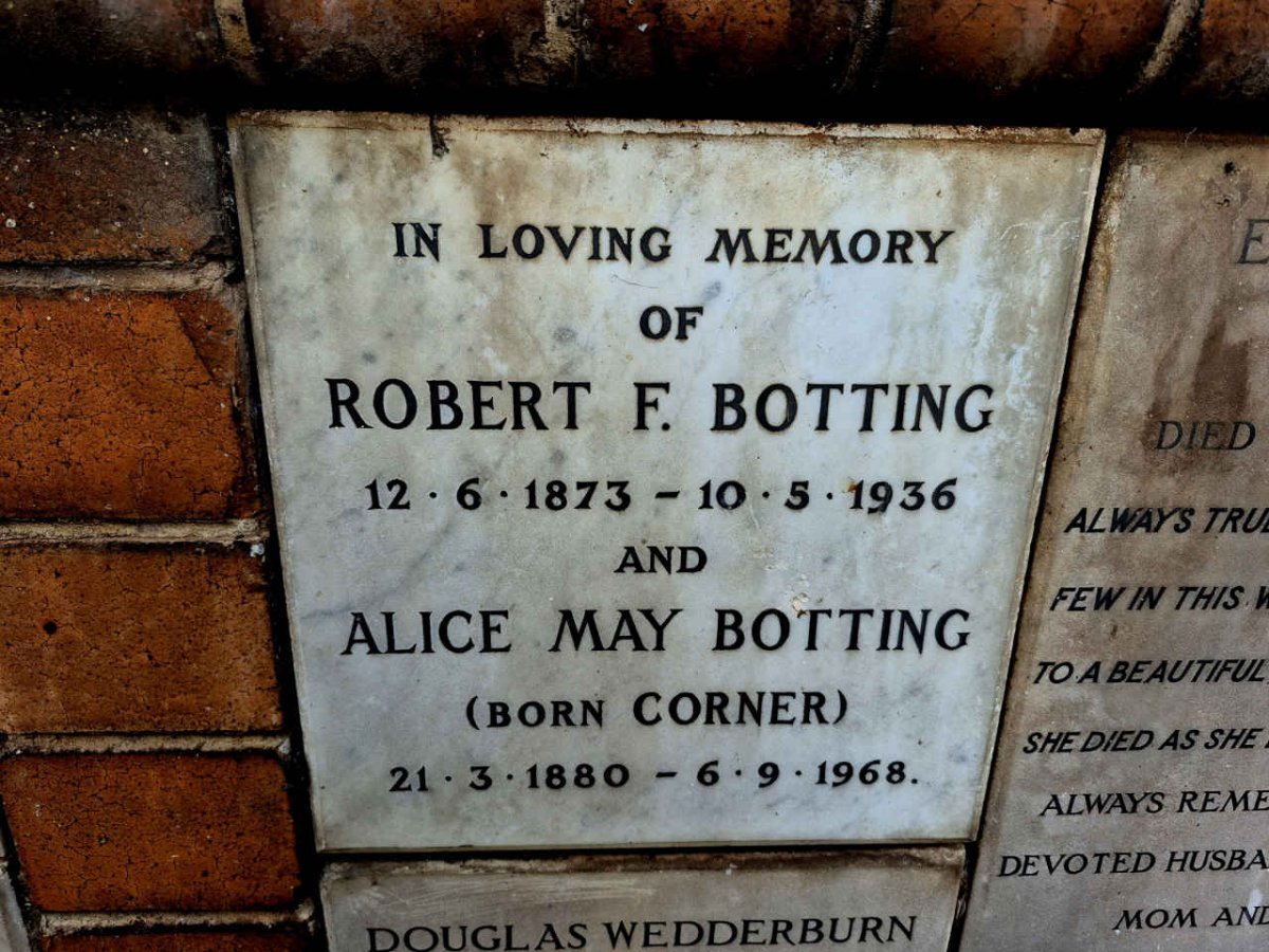 BOTTING Robert F. 1873-1936 & Alice May CORNER 1880-1968