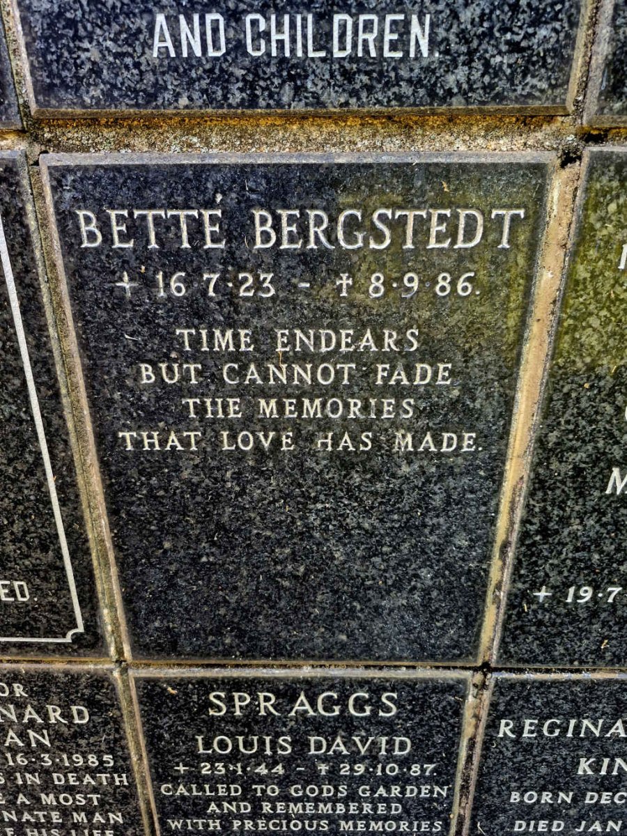 BERGSTEDT Bette 1923-1986