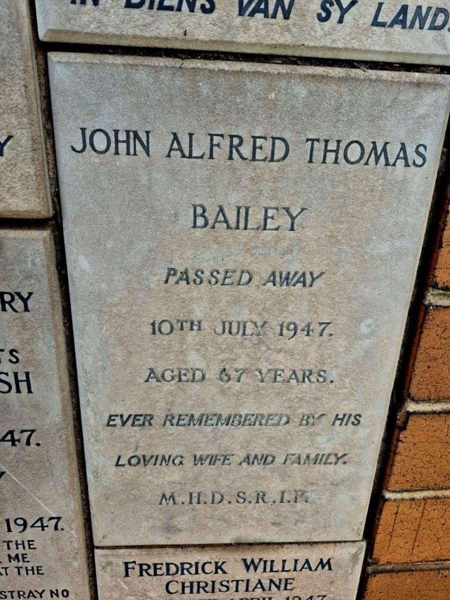 BAILEY John Alfred Thomas -1947