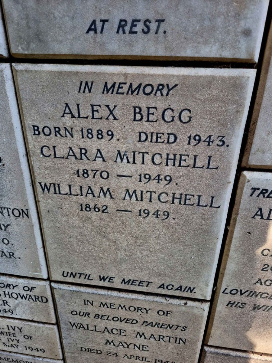 BEGG Alex 1889-1943 :: MITCHELL Clara 1870-1949 :: MITCHELL William 1862-1949