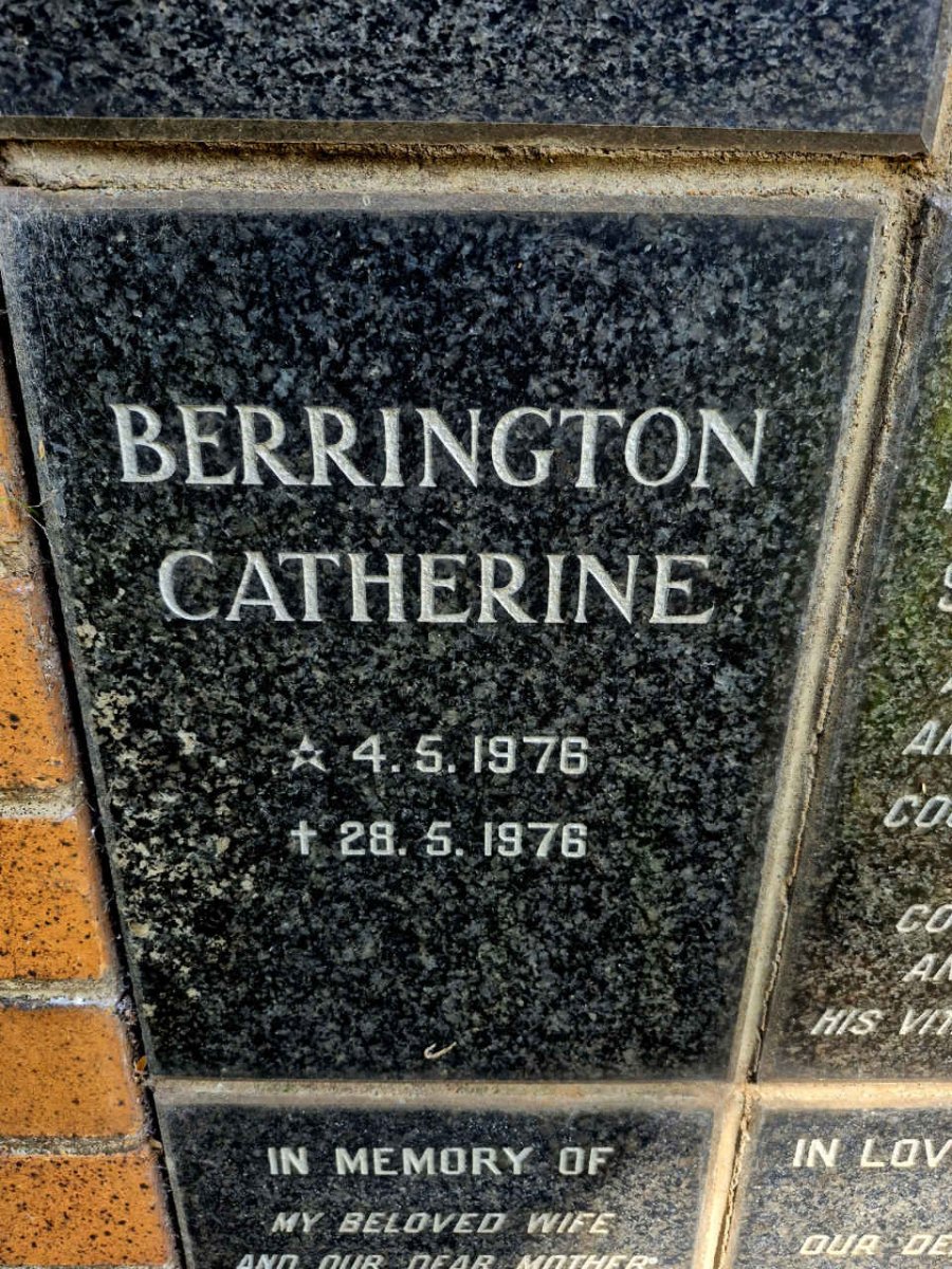 BERRINGTON Catherine 1976-1976