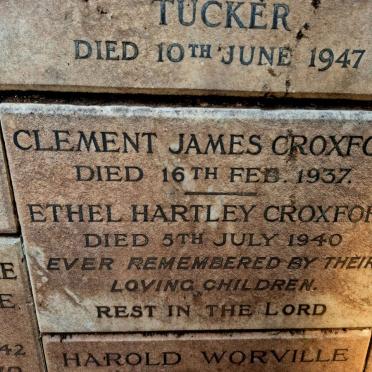 CROXFORD Clement James -1937 & Ethel Hartley -1940