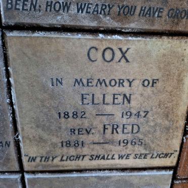 COX Fred 1881-1965 & Ellen 1882-1947