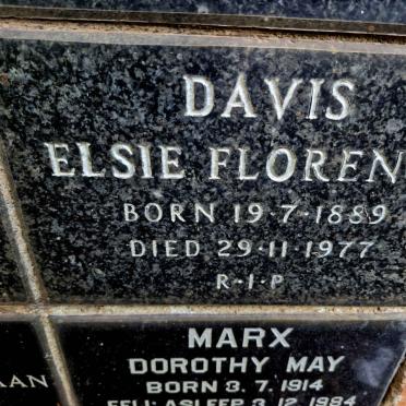 DAVIS Elsie Florence 1889-1977