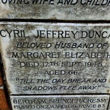 DUNCAN Cyril Jeffrey -1945