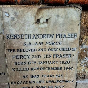 FRASER Kenneth Andrew 1920-1941