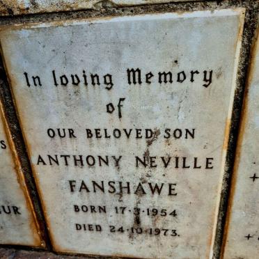 FANSHAWE Anthony Neville 1954-1973