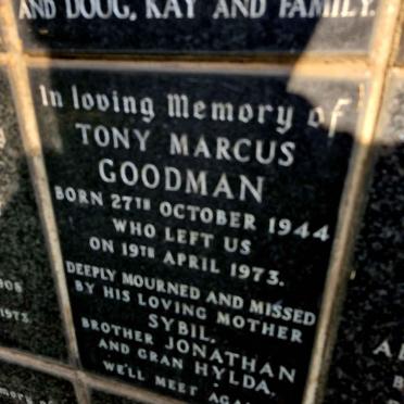 GOODMAN Tony Marcus 1944-1973