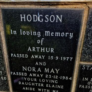 HODGSON Arthur -1977 & Nora May -1984