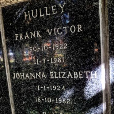 HULLEY Frank Victor 1922-1981 & Johanna Elizabeth 1924-1982
