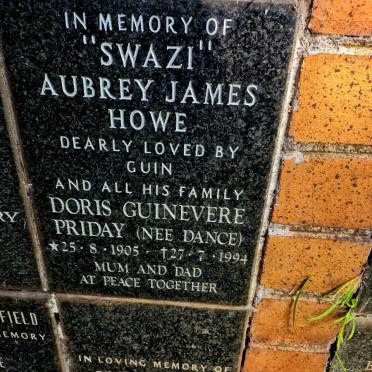 HOWE Aubrey James & Doris Guinevere Priday DANCE 1905-1994