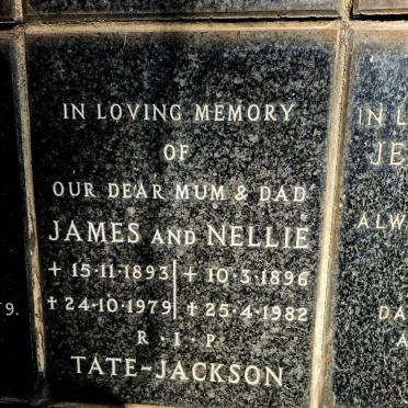 JACKSON James, TATE- 1893-1979 & Nellie 1896-1982