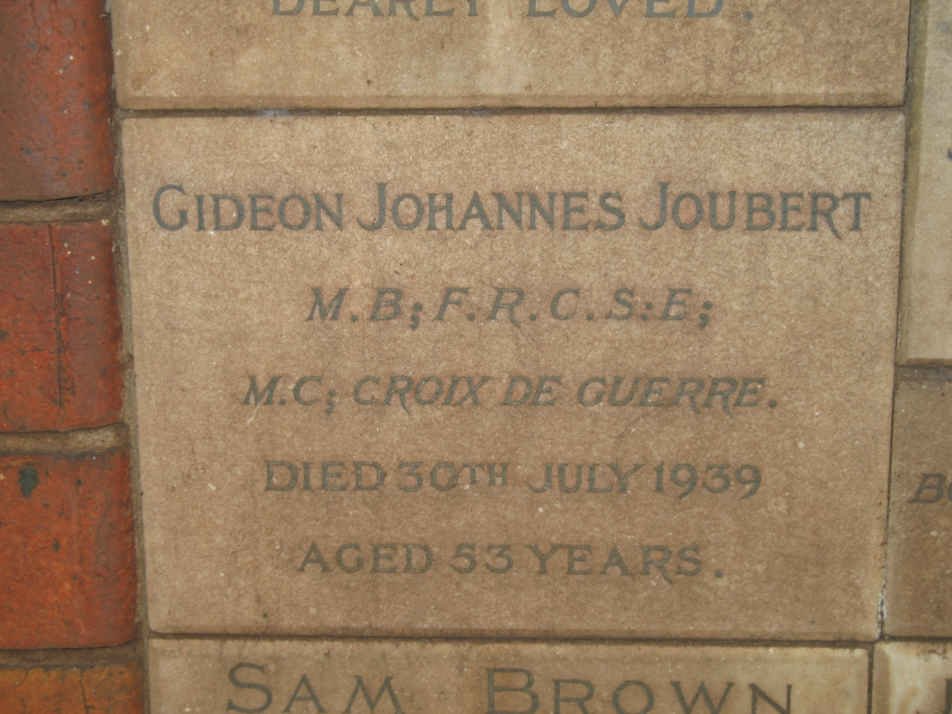 JOUBERT Gideon Johannes -1939