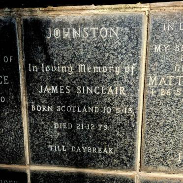 JOHNSTON James Sinclair 1913-1979