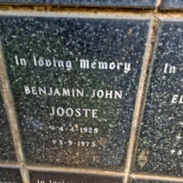 JOOSTE Benjamin John 1925-1973