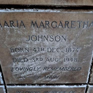 JOHNSON Maria Margaretha 1877-1948