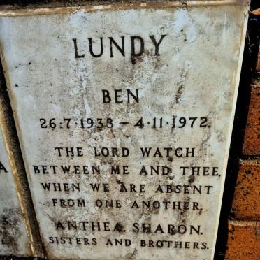 LUNDY Ben 1938-1972