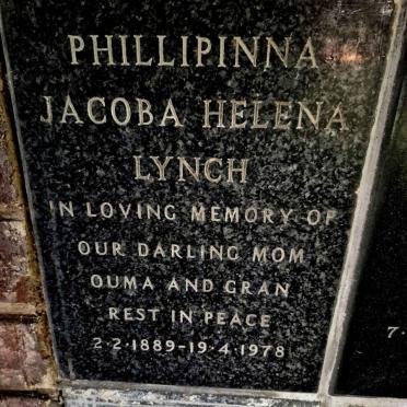 LYNCH Phillipinna Jacoba Helena 1889-1978