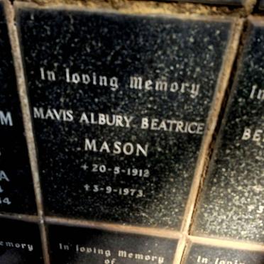 MASON Mavis Albury Beatrice 1912-1973