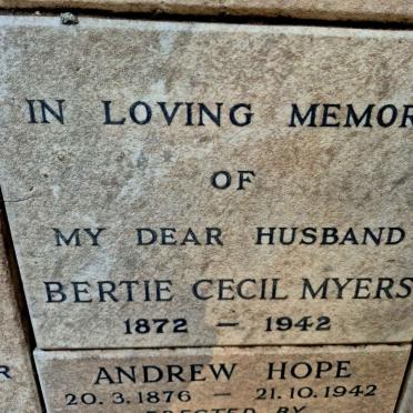MYERS Bertie Cecil 1872-1942