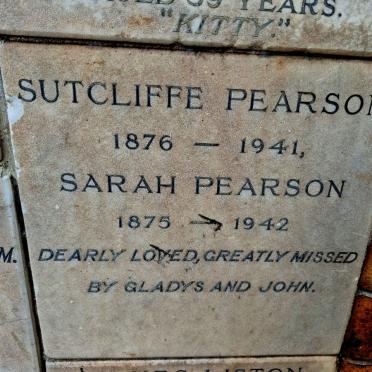 PEARSON Sutcliffe 1876-1941 & Sarah 1875-1942
