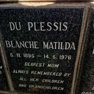 PLESSIS Blanche Matilda, du 1895-1976