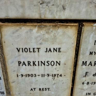PARKINSON Violet Jane 1903-1974