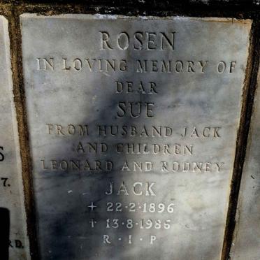 ROSEN Jack 1896-1986 & Sue 