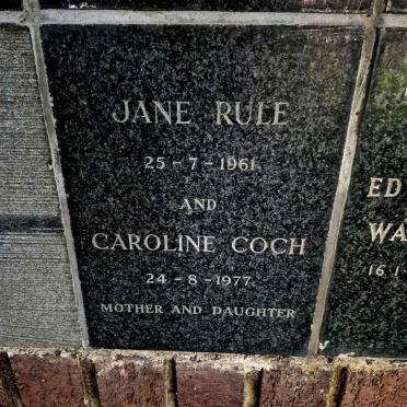 RULE Jane -1961 :: COCH Caroline -1977