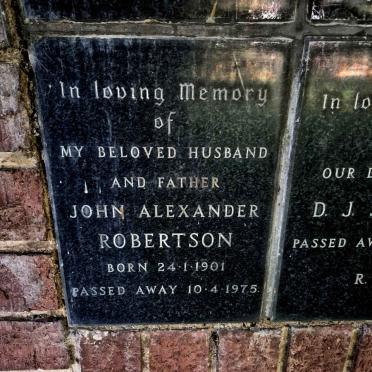 ROBERTSON John Alexander 1901-1975